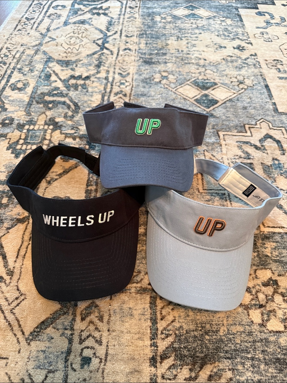 UP Embroidered Visor - Gray with Green Accent